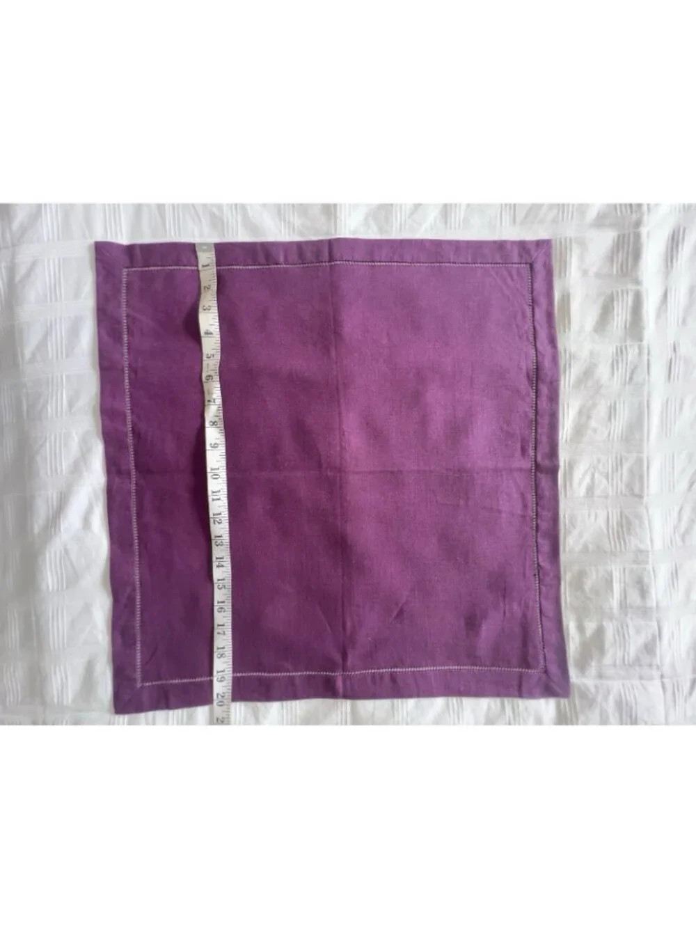 POTTERY BARN Napkin 100% Linen Purple Hemstitch 20